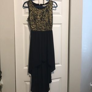 Black & Gold Asymmetrical Holiday Dress